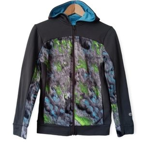 C9 by Champion Boys' Tech Fleece Full Zip Hoodie. L (12-14). Gray, Green, Blue.